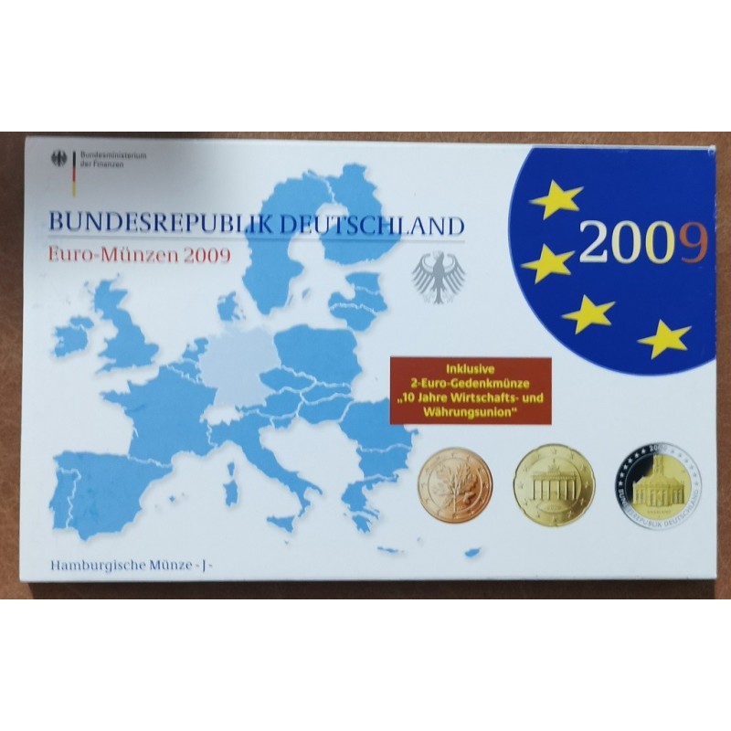 euroerme érme Németország 2009 \\"J\\" - 9 részes forgalmi sor (Proof)