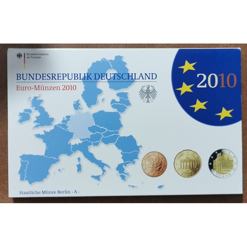 eurocoin eurocoins Germany 2010 \\"A\\" set of 9 coins (Proof)