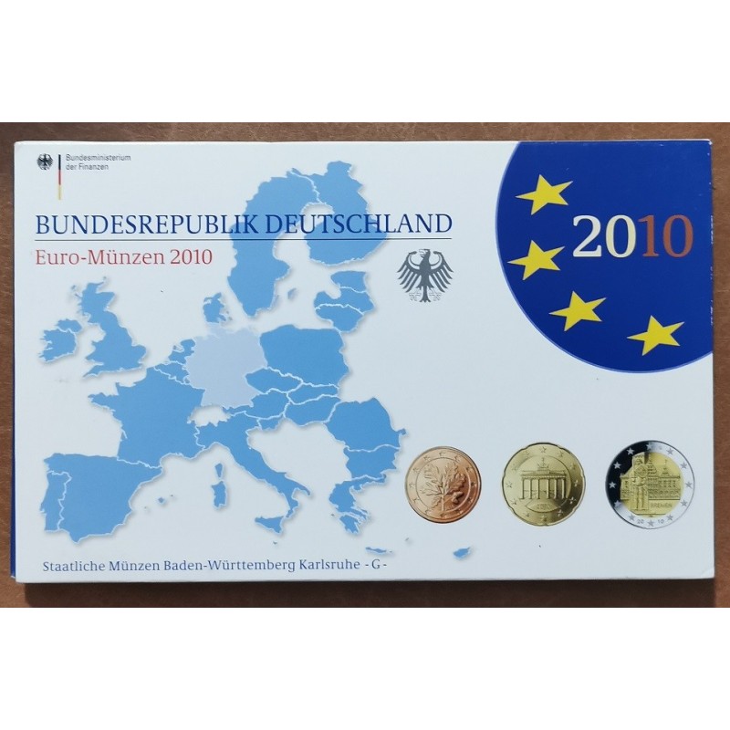 eurocoin eurocoins Germany 2010 \\"G\\" set of 9 coins (Proof)