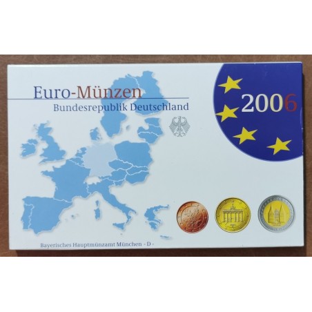 euroerme érme Németország 2006 \\"D\\" - 9 részes forgalmi sor (Proof)