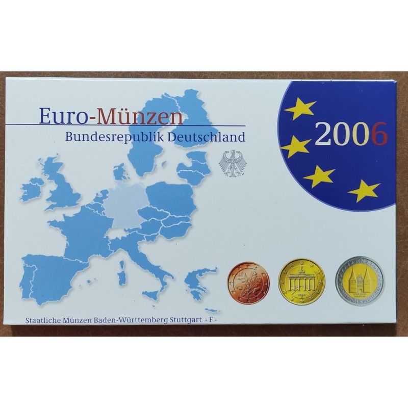 eurocoin eurocoins Germany 2006 \\"F\\" set of 9 eurocoins (Proof)