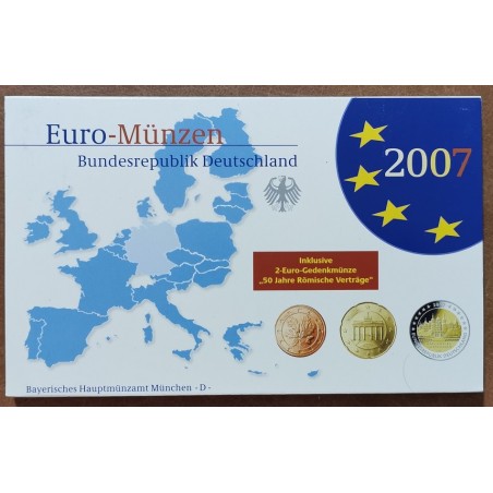 eurocoin eurocoins Germany 2007 \\"D\\" set of 9 eurocoins (Proof)
