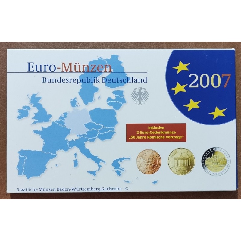 eurocoin eurocoins Germany 2007 \\"G\\" set of 9 eurocoins (Proof)