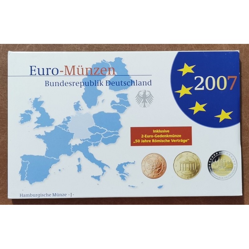 Euromince mince Nemecko 2007 \\"J\\" sada 9 euromincí (Proof)