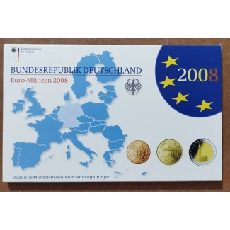eurocoin eurocoins Germany 2008 \\"F\\" set of 9 eurocoins (Proof)