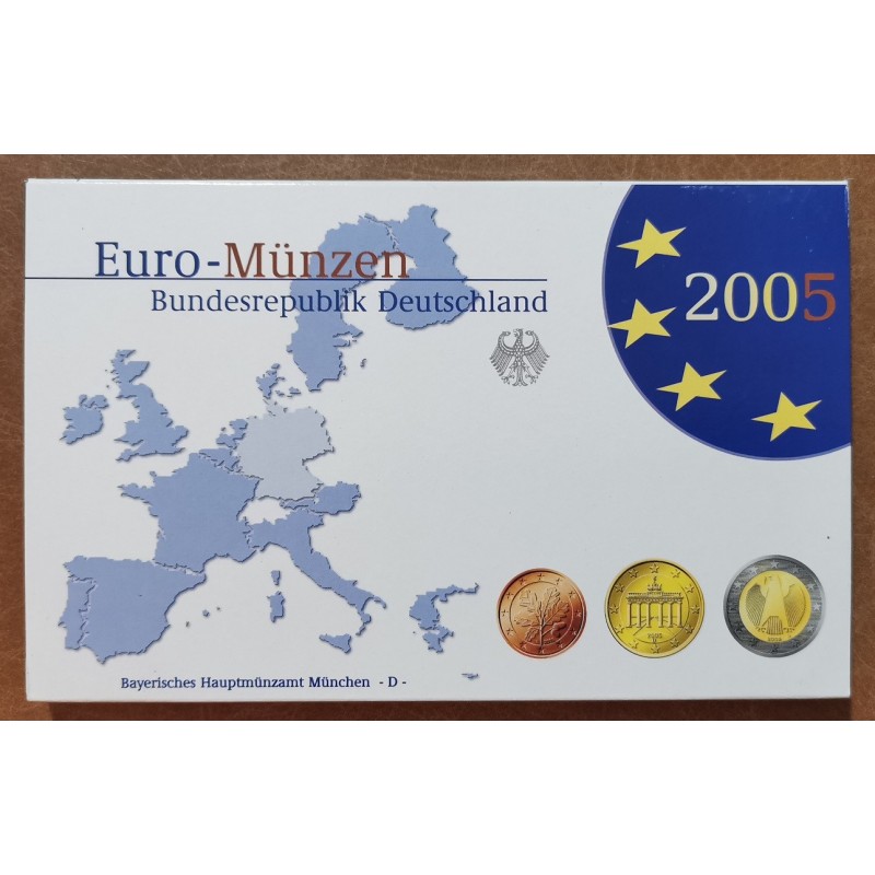 euroerme érme Németország 2005 \\"D\\" - 8 részes forgalmi sor (Proof)