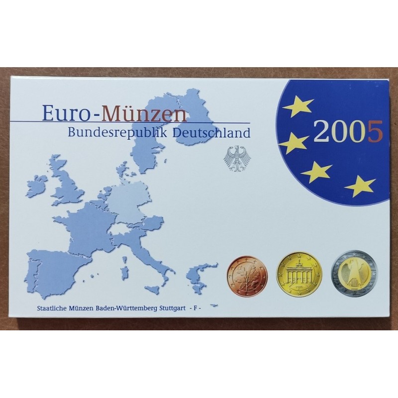 Euromince mince Nemecko 2005 \\"F\\" sada 8 euromincí (Proof)