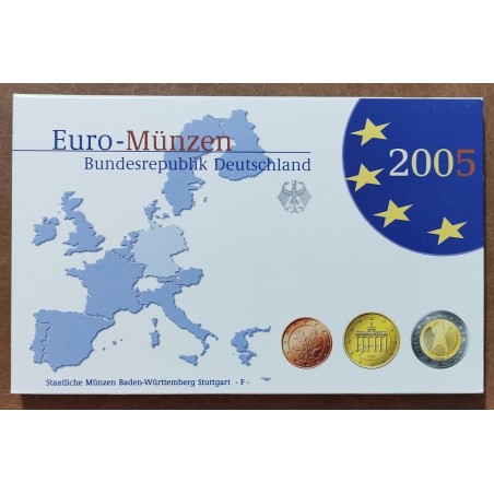 euroerme érme Németország 2005 \\"F\\" - 8 részes forgalmi sor (Proof)