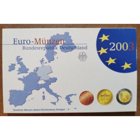 eurocoin eurocoins Germany 2003 \\"F\\" set of 8 eurocoins (Proof)
