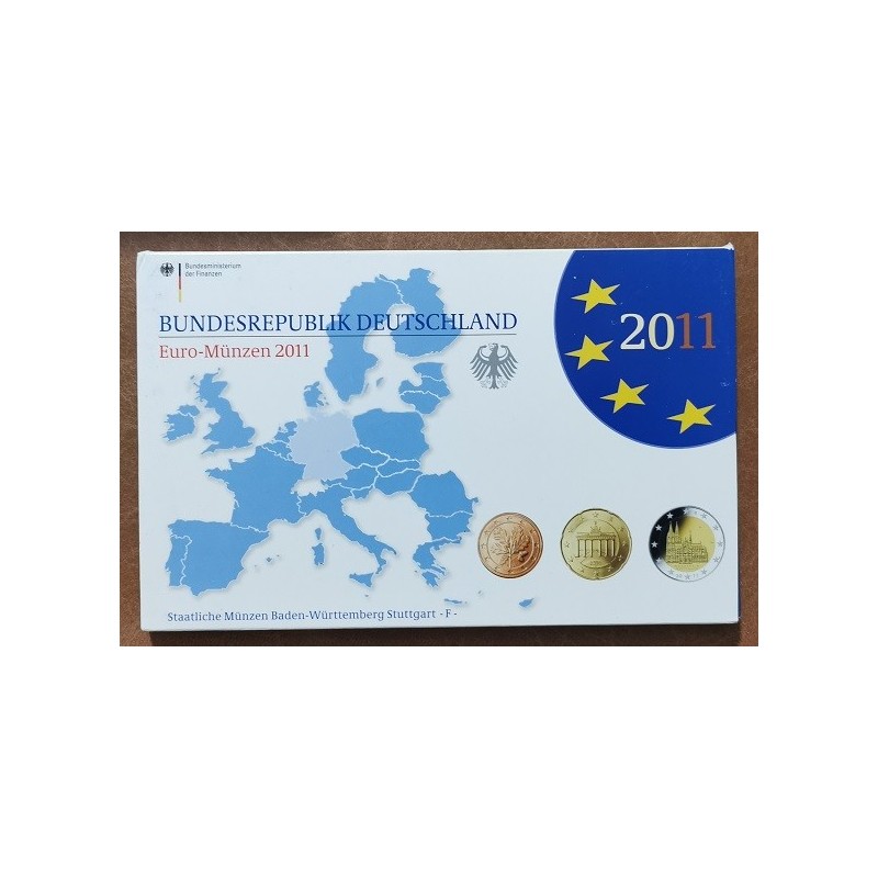 eurocoin eurocoins Germany 2011 \\"F\\" set of 9 eurocoins (Proof)