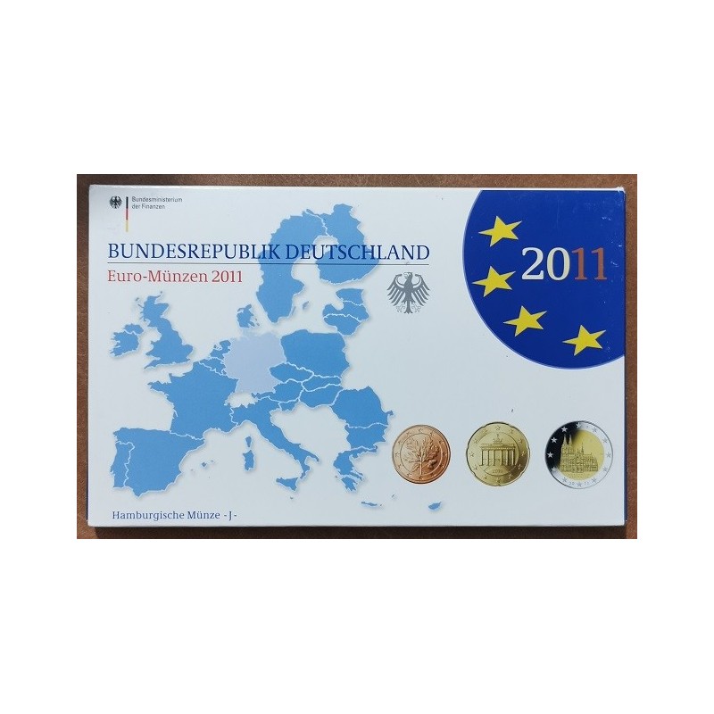 euroerme érme Németország 2011 \\"J\\" - 9 részes forgalmi sor (Proof)