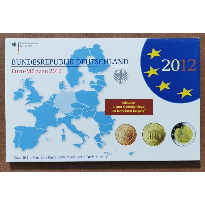 Euromince mince Nemecko 2012 - sada 9 mincí \\"G\\" (Proof)