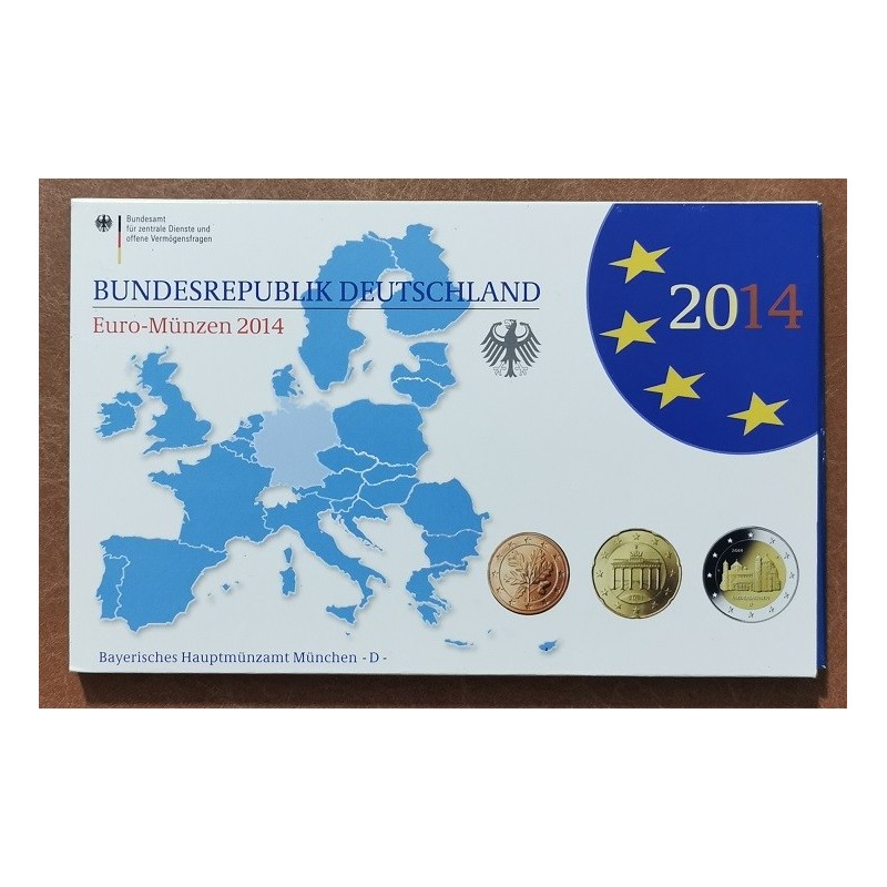 Euromince mince Nemecko 2014 \\"D\\" sada 9 euromincí (Proof)