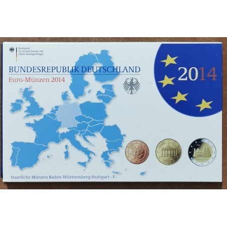 eurocoin eurocoins Germany 2014 \\"F\\" set of 9 eurocoins (Proof)