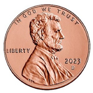 euroerme érme 1 cent USA 2023 \\"D\\" Lincoln Shield (UNC)