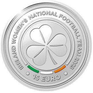 euroerme érme 15 Euro Írország 2023 - A női focicsapat (Proof)