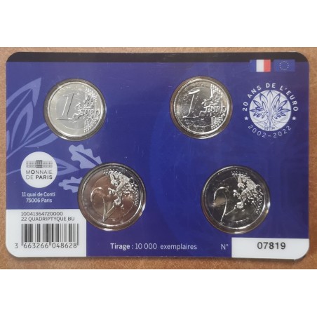 Euromince mince Francúzsko 2021-2022 sada 4 euromincí (BU)