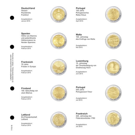 Euromince mince Strana 16. do Lindner albumu na 2 Euro mince (Januá...