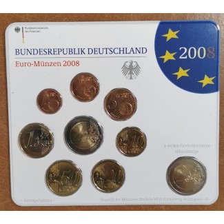 Germany 2008 "F" set of 9 coins (BU)