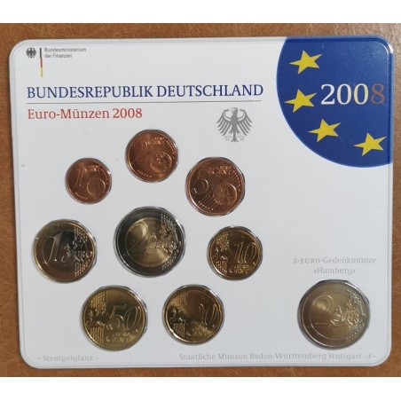 Euromince mince Nemecko 2008 \\"F\\" sada 9 mincí (BU)