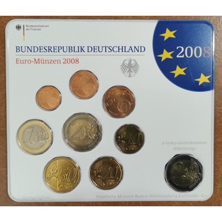 Euromince mince Nemecko 2008 \\"G\\" sada 9 mincí (BU)