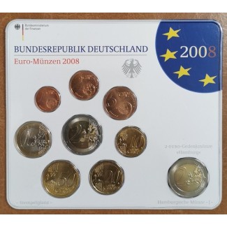 Euromince mince Nemecko 2008 \\"J\\" sada 9 mincí (BU)