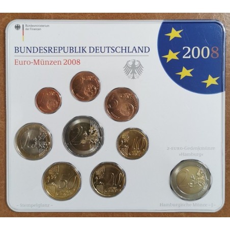 euroerme érme Németország 2008 \\"J\\" 9 részes forgalmi sor (BU)
