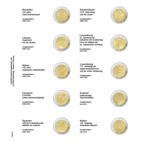 eurocoin eurocoins Lindner page 37 into album of 2 Euro coins (Marc...