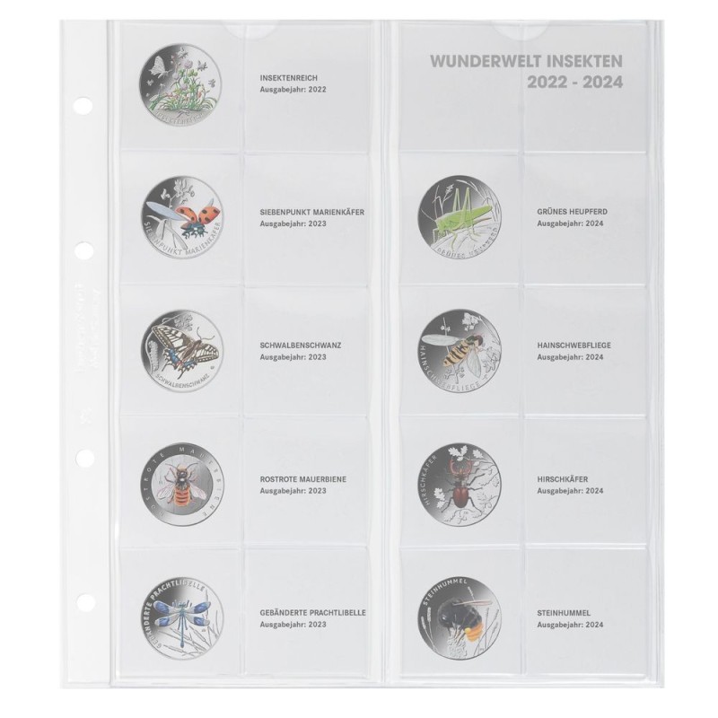 Euromince mince Strana do Lindner albumu na 5 Euro mince Nemecko 20...