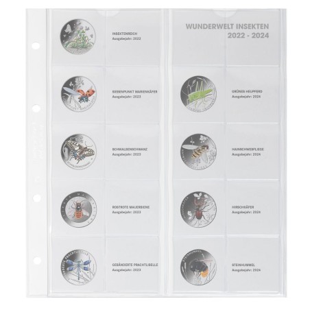 eurocoin eurocoins Lindner page for German 5 Euro coins 2022-2024)