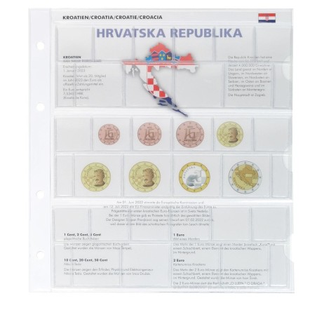 Euromince mince Stránka K8 na sadu Chorvátsko do Lindner albumu