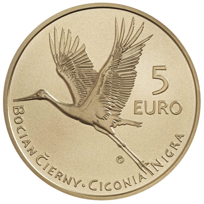 Euromince mince 5 Euro Slovensko 2023 - Bocian čierny (UNC)