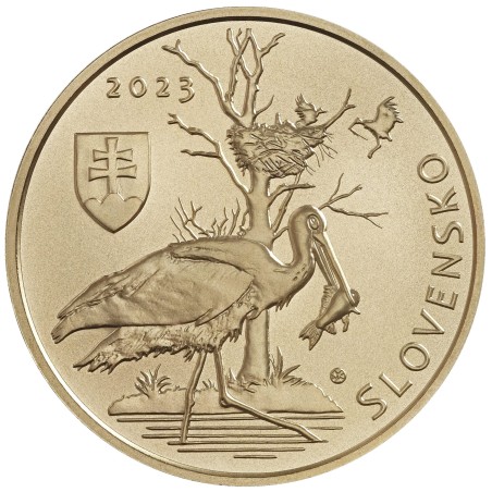 eurocoin eurocoins 5 Euro Slovakia 2023 - The black stork (UNC)