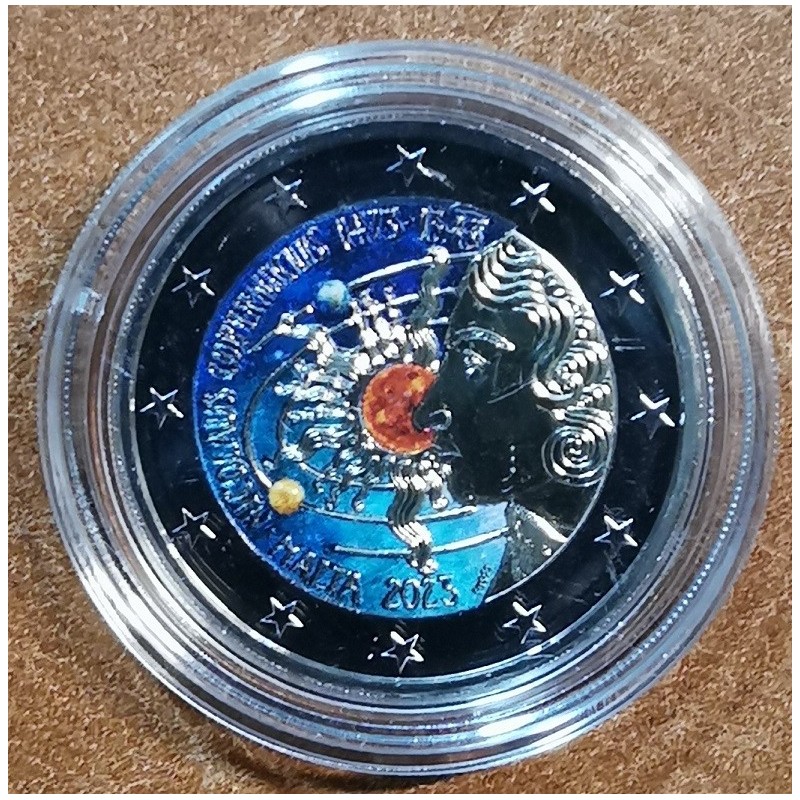 Euromince mince 2 Euro Malta 2023 - Nicolaus Copernicus (farebná UNC)