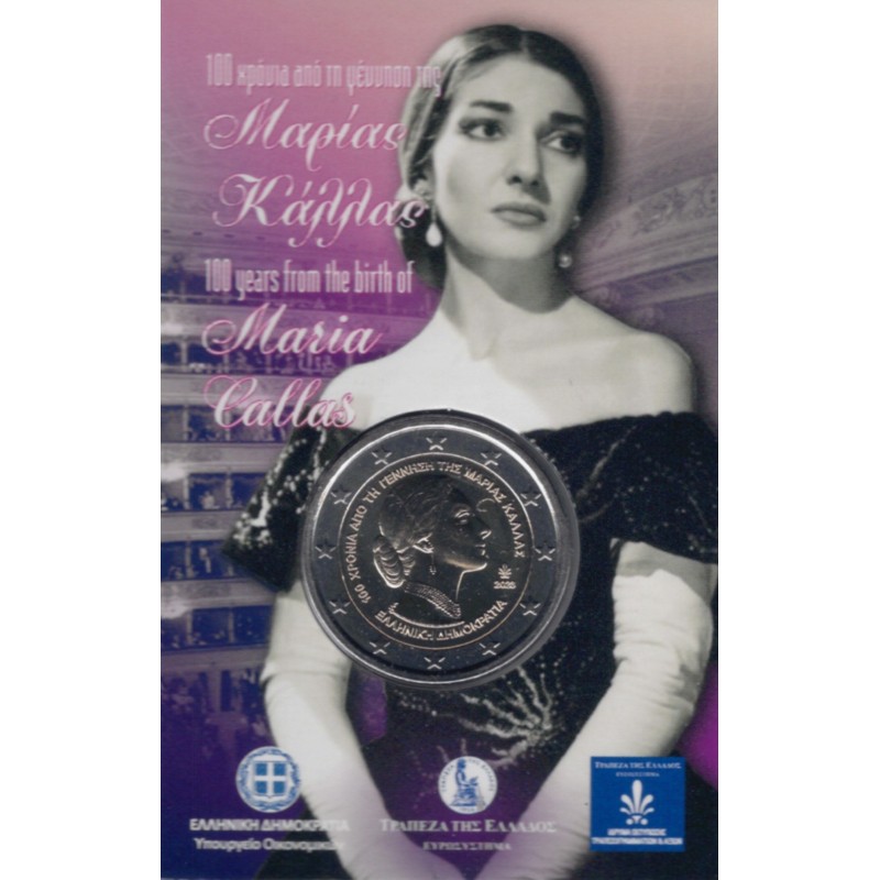 Euromince mince 2 Euro Grécko 2023 - Maria Callas (BU)