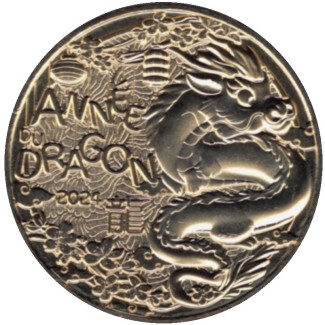 eurocoin eurocoins 1/4 Euro France 2024 - Year of Dragon (UNC)