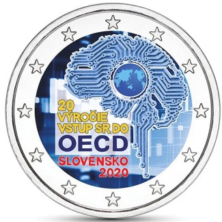 Euromince mince 2 Euro Slovensko 2020 - 20. výročie vstupu do OECD ...