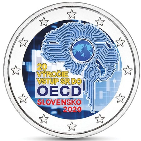 Euromince mince 2 Euro Slovensko 2020 - 20. výročie vstupu do OECD ...