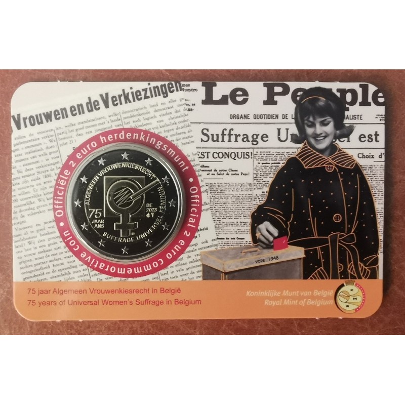 euroerme érme 2 Euro Belgium 2023 - A női választójog (BU holland s...