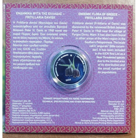 euroerme érme 5 Euro Görögország 2023 - Fritillaria davisii (BU)