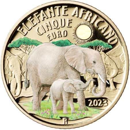 eurocoin eurocoins 5 Euro Italy 2023 - Elephant (Proof)