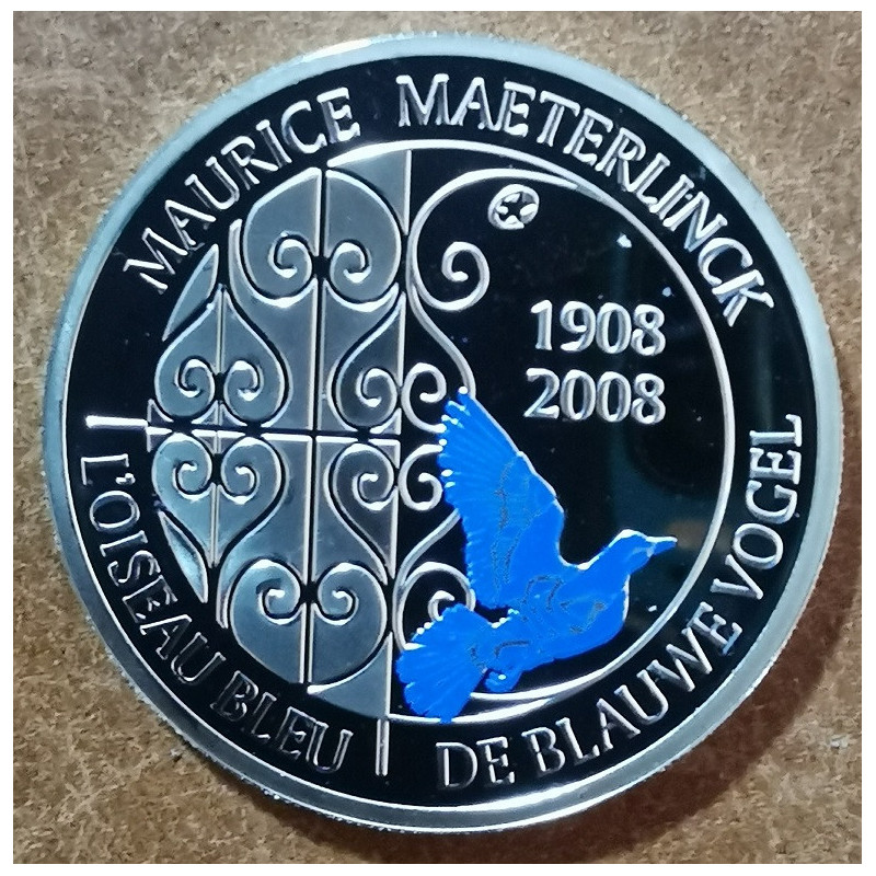 10 Euro Belgicko 2008 - Modrý vták (Proof)