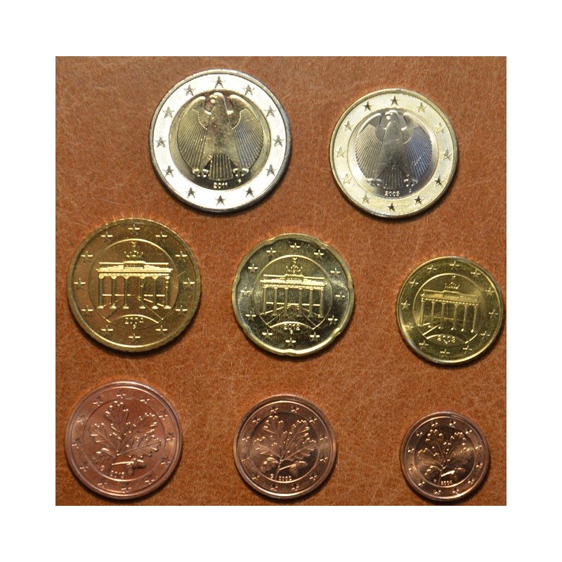 Euromince mince Sada 8 nemeckých mincí 2002 \\"F\\" (UNC)