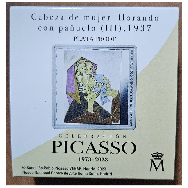 10 Euro Španielsko 2023 - Picasso: Hlava plačúcej ženy so šatkou (Proof)