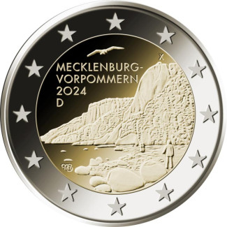 2 Euro Germany 2024 "J" - Mecklenburg-Vorpommern - Königsstuhl (UNC)