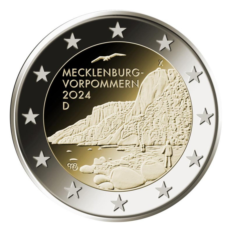 2 Euro Németország 2024 "J" - Mecklenburg-Vorpommern - Königsstuhl (UNC)