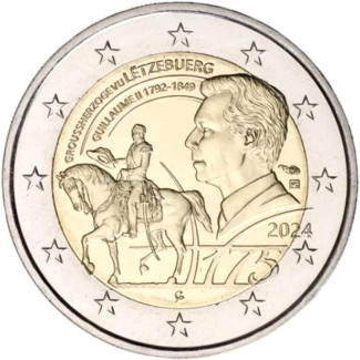 2 Euro Luxemburg 2024 - II. Vilmos nagyherceg halálának 175. évfordulója (BU holland verjeggyel)