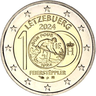 2 Euro Luxemburg 2024 - A frank érmék bevezetésének 100. évfordulója (BU holland verjeggyel)