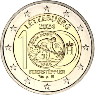 2 Euro Luxembursko 2024 - 100. výročie frankových mincí (holandská značka BU)