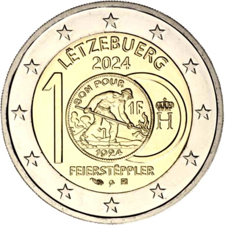 2 Euro Luxembourg 2024 - 100th Anniversary of the Introduction of the Franc Coins (KNM mintmark BU)